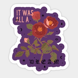 Red Rose Branch Sticker